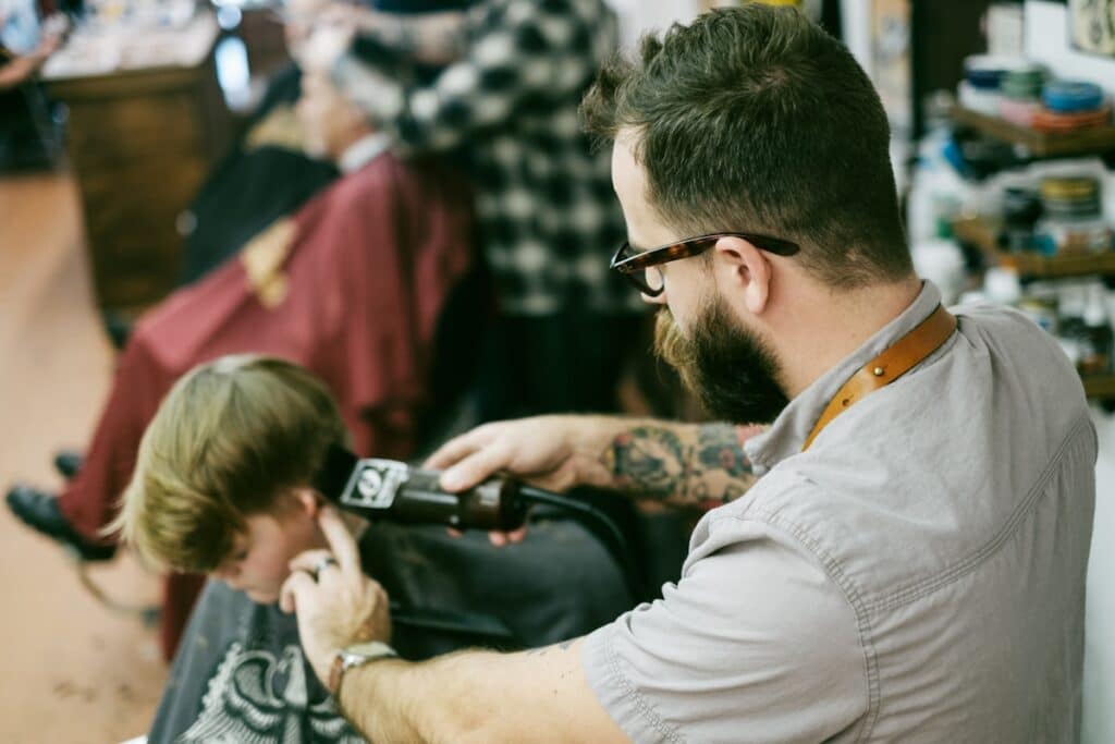 Professional barber portrait
